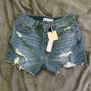 high waisted jean shorts